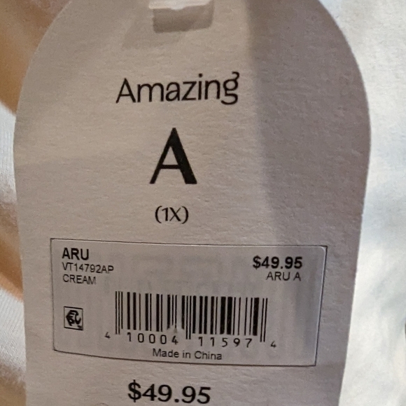 Arula ruched crop top, cream, Size A, 1X - Picture 9 of 10